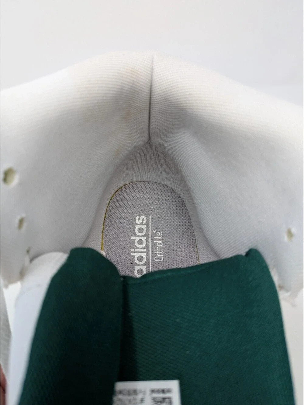 Adidas Leather High Top Shoes EG4308 Mens's Size 8.5 White W/ Green Stripes